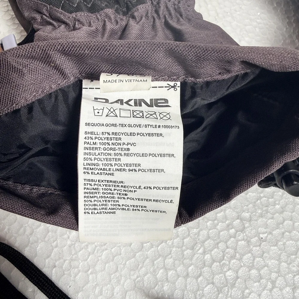 Dakine Sequoia Gore-Tex Gloves Womens 6.5 Small Gray Ski Snowboard Insulated